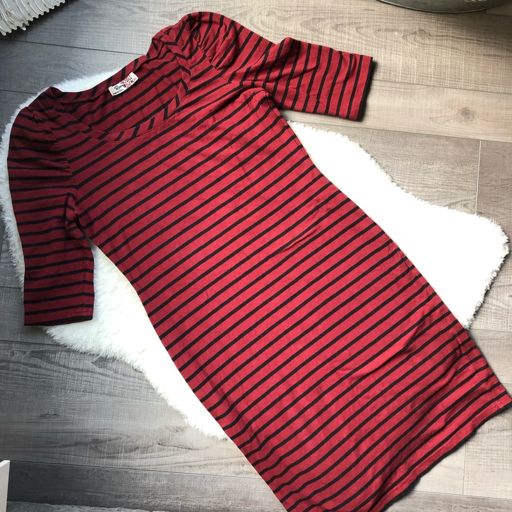 Romy Striped T Shirt Dress Midi bodycon small